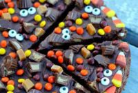 Frightfully Delicious Halloween Brownie Pizza
