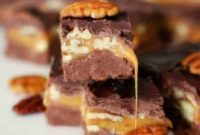 Sea Salt Turtle Fudge with Chocolate and Caramel Pecans