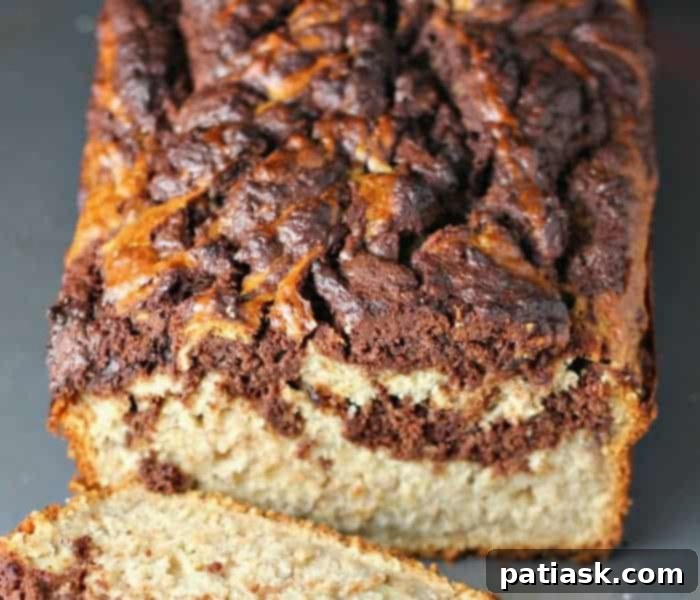 Marbled Chocolate Peanut Butter Banana Bread 1 featured 13143