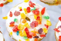Fluffy Baked Fruity Pebbles Donut Treats