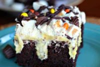 Decadent Reese’s Peanut Butter Chocolate Poke Cake