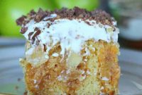Autumn Caramel Apple Toffee Poke Cake
