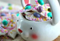 Colorful M&M Easter Egg Chocolate Bark