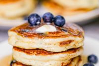 Pillowy Greek Yogurt Blueberry Stacks