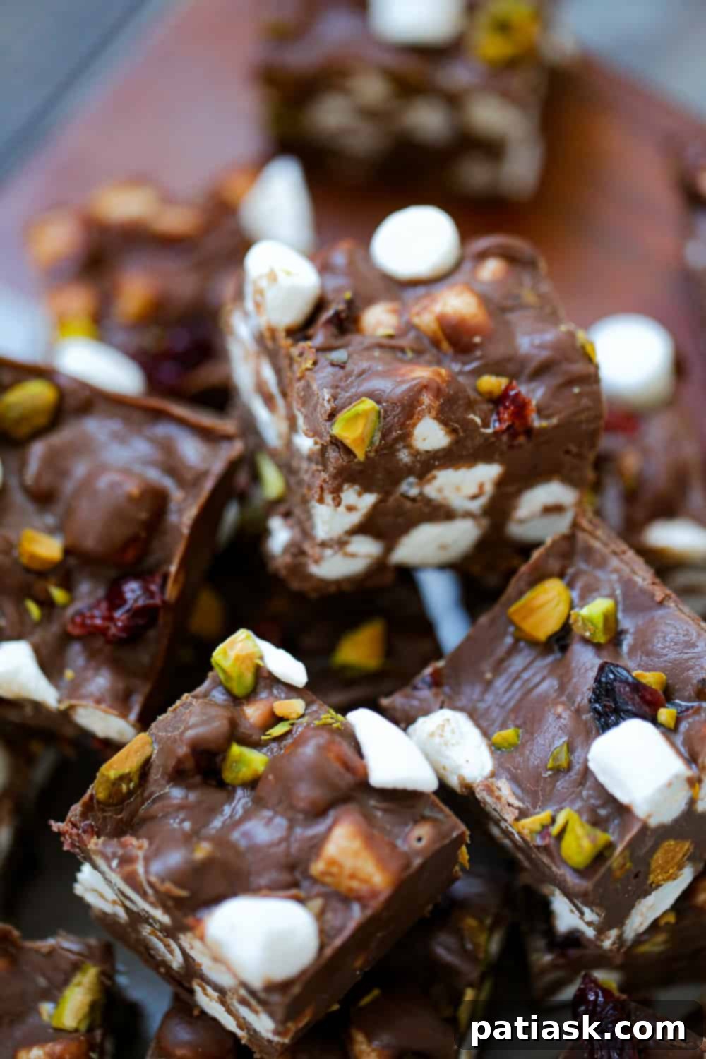 Midnight Rocky Road Fudge with Cherry and Pistachio Stars 1 featured 22258