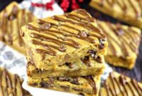 Golden Sheet Pan Peanut Butter Chocolate Blondies