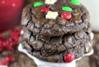 Holiday Peppermint M&M Fudge Cookies