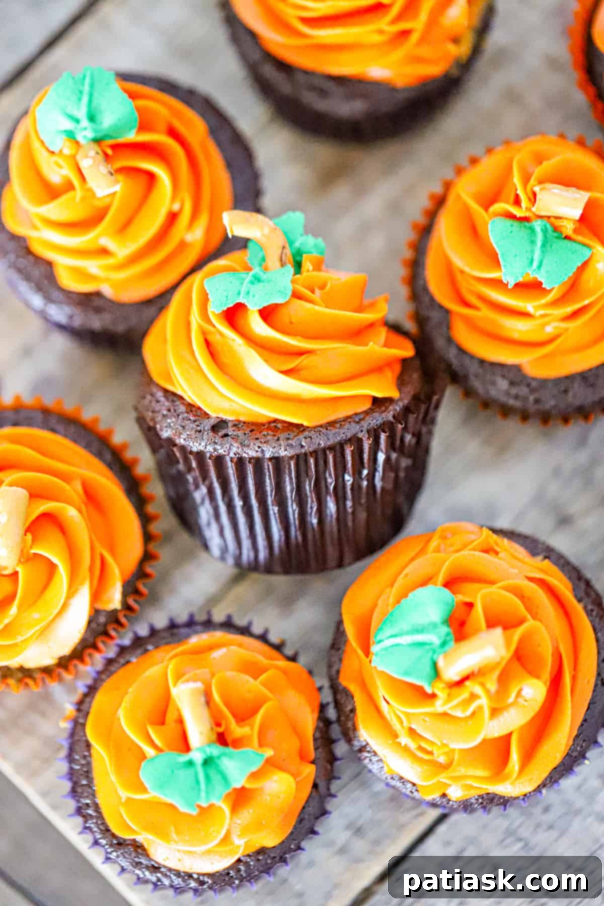 Whimsical Pumpkin Patch Chocolate Cupcakes 1 featured 231608