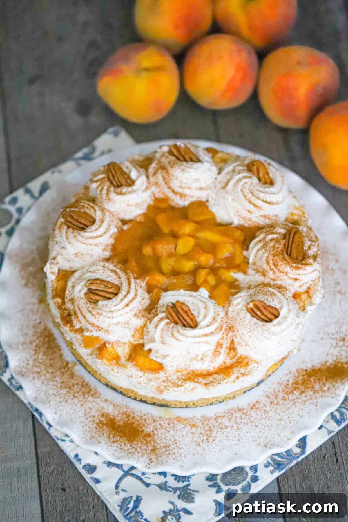 No-Bake Caramel Peach Cheesecake Delight 1 featured 240225