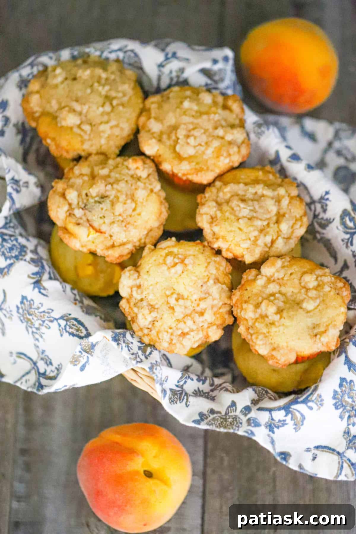 Juicy Peach Muffins with Optional Streusel 1 featured 240287