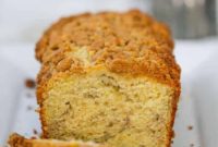 Luscious Banana Cream Cheese Loaf with Peanut Butter Streusel