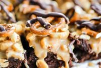 Salty Sweet Pretzel Peanut Caramel Brownies