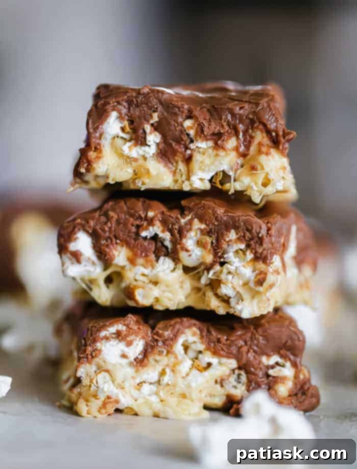 Fudgy Milk Chocolate Popcorn Bars 1 featured 37434
