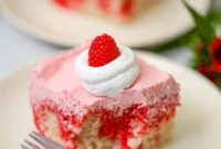 Velvety Raspberry Jell-O Poke Cake