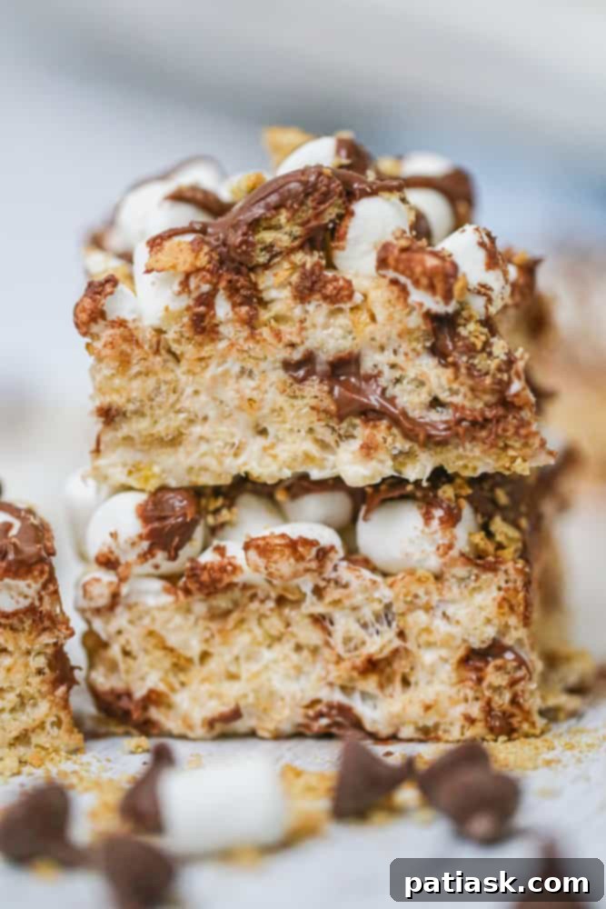 No-Bake S'mores Krispie Bars 1 featured 39780