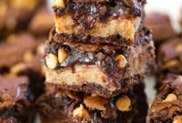 Rich and Gooey Buckeye Brownie Bars