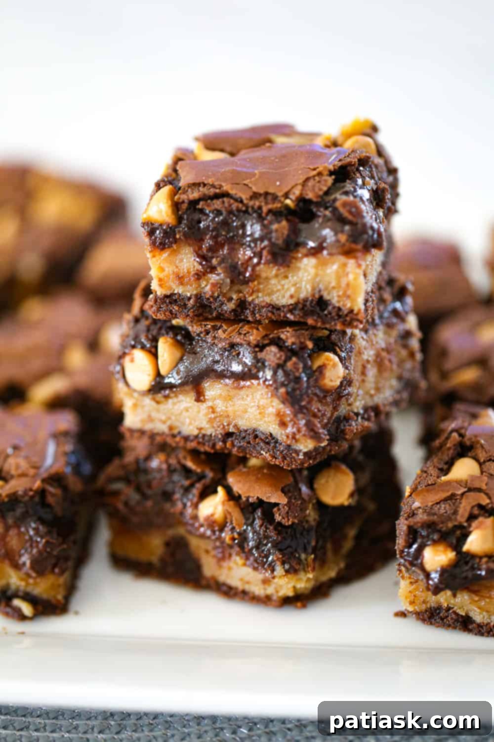 Rich and Gooey Buckeye Brownie Bars 1 featured 4657