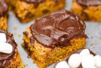 Autumn Spiced Chocolate Pumpkin Squares