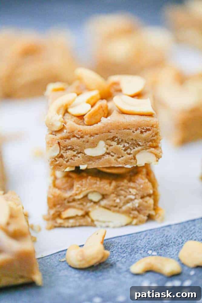 Velvety Cashew Peanut Butter Fudge 1 featured 5462
