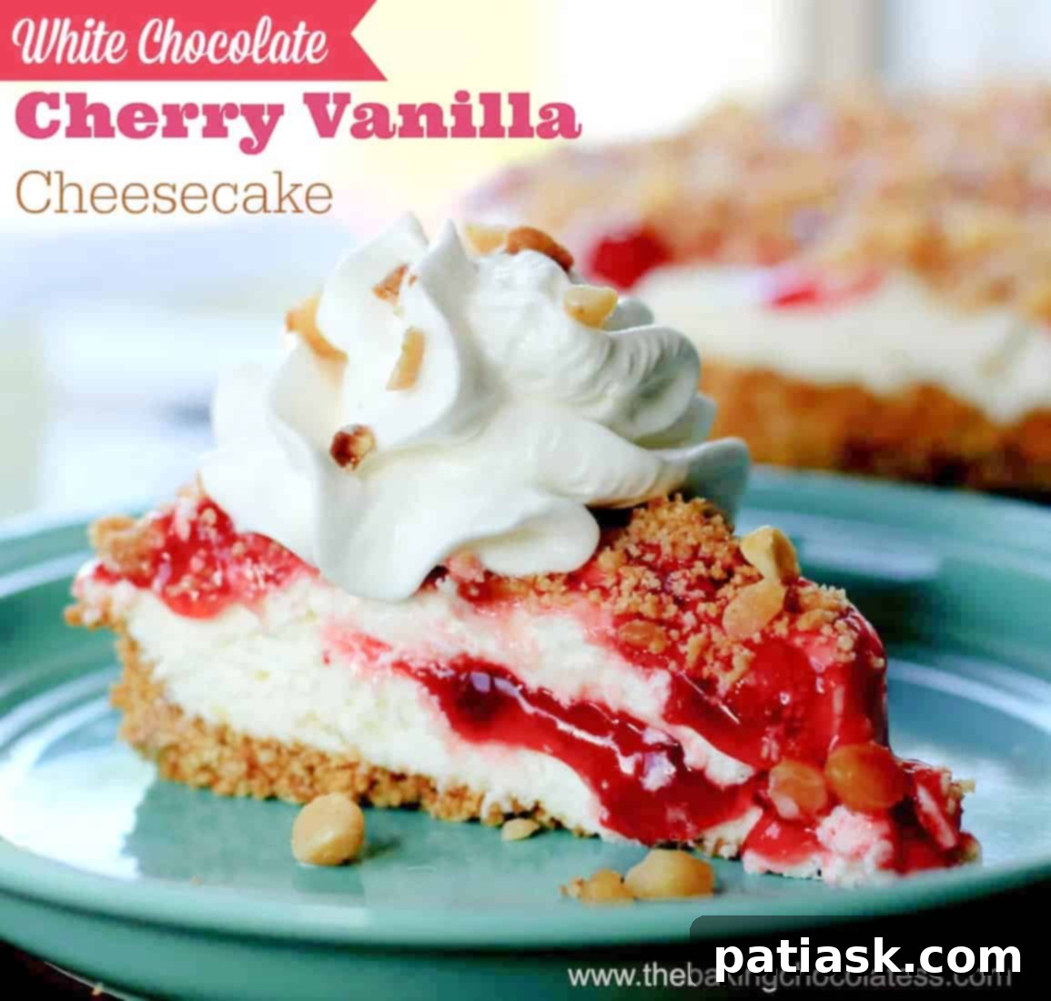 Decadent White Chocolate Cherry Vanilla Cheesecake 1 featured 9198