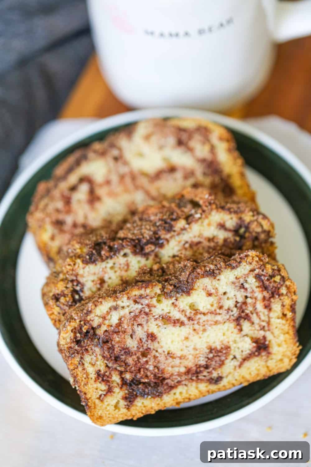 Country Cinnamon Swirl Buttermilk Loaf quick bread recipe