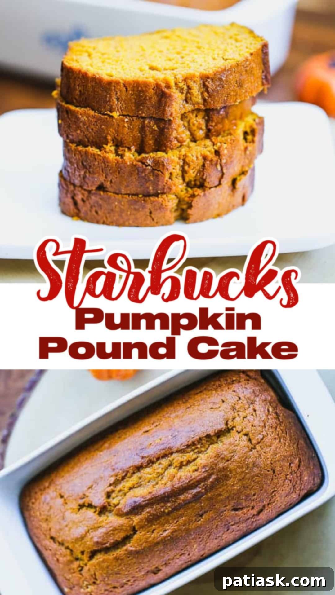 Starbucks Pumpkin Pound Cake Copycat Recipe 12 Starbucks inspired pumpkin pound cake slices ready to eat