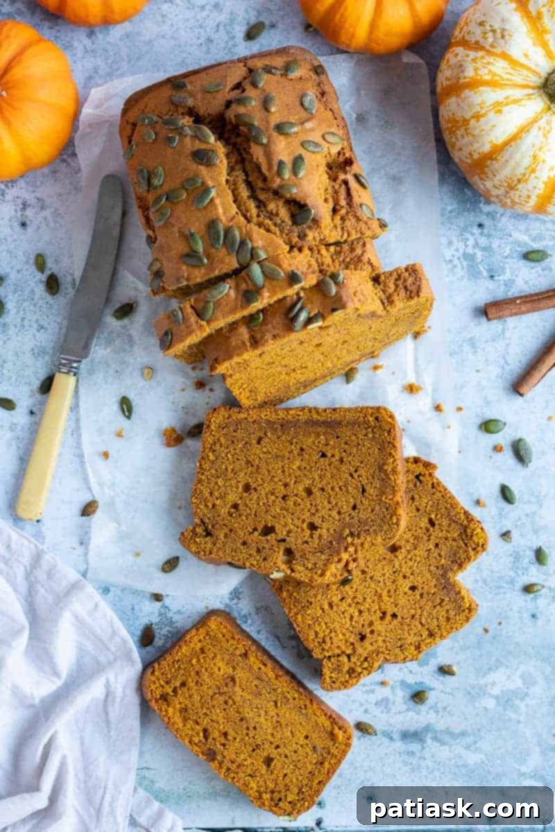 20 Pumpkin Bread Masterpieces for Autumn 12 A beautifully baked vegan pumpkin loaf, moist and spiced, perfect for plant-based fall enjoyment.