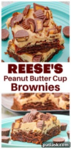 Decadent Reese's Peanut Butter Brownies 12 peanut butter cup brownies
