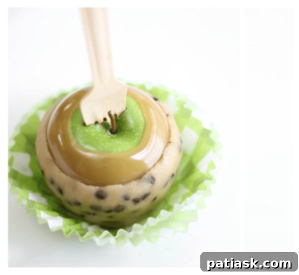 Chocolate Chip Cookie Dough Caramel Apples