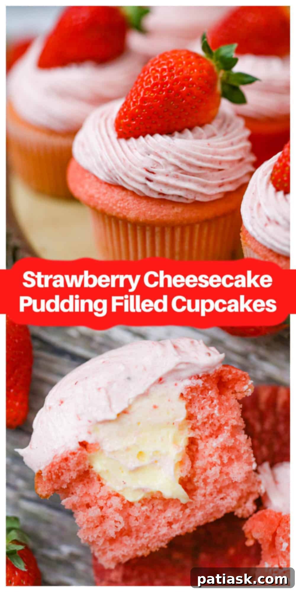 Decadent Strawberry Cheesecake Cupcakes 9 strawberry cheesecake cupcakes with cake mix