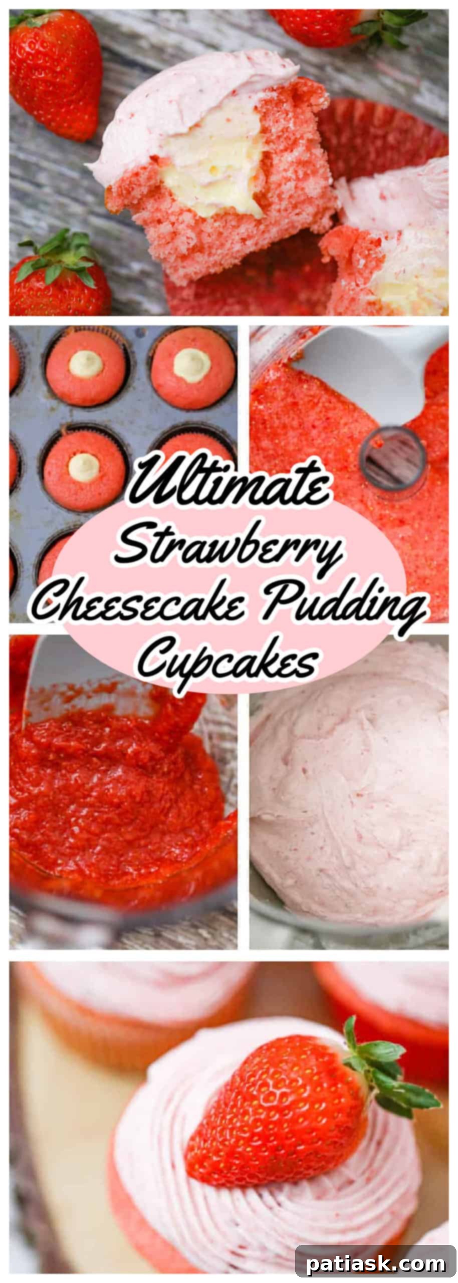 strawberry cheesecake cupcakes with cake mix