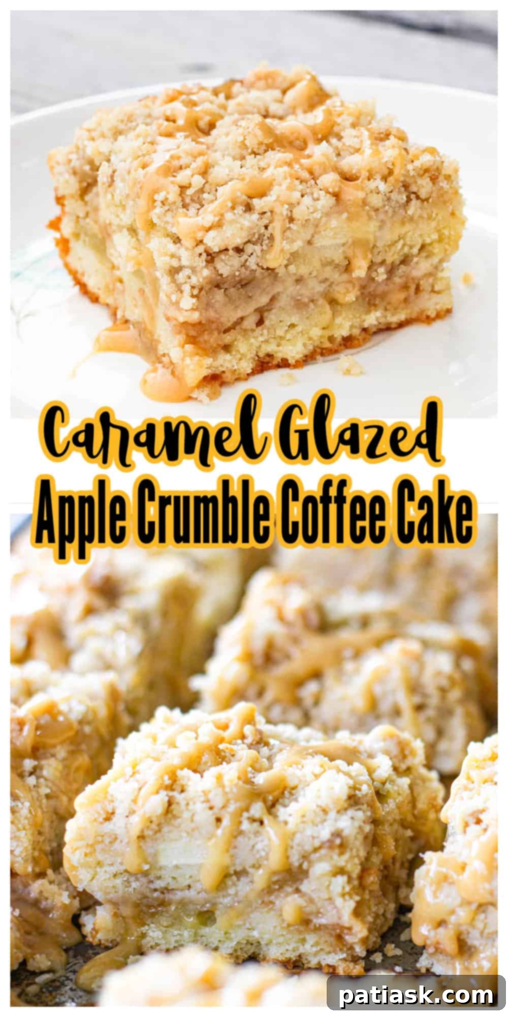 Caramel Glazed Apple Crumble Coffee Cake