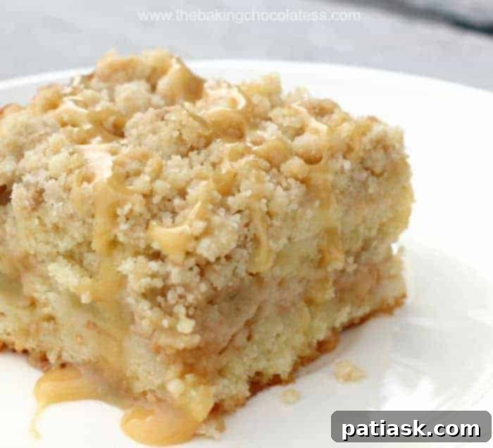 Caramel Glazed Apple Crumble Coffee Cake