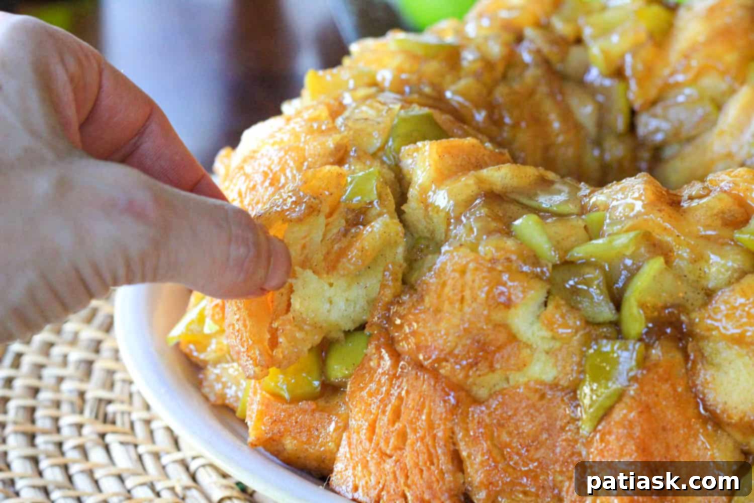 taking a bite of cake