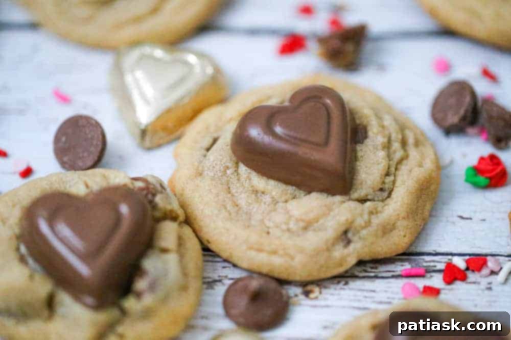 Chocolate Heart Peanut Butter Cookies recipe for Valentine's Day celebrations
