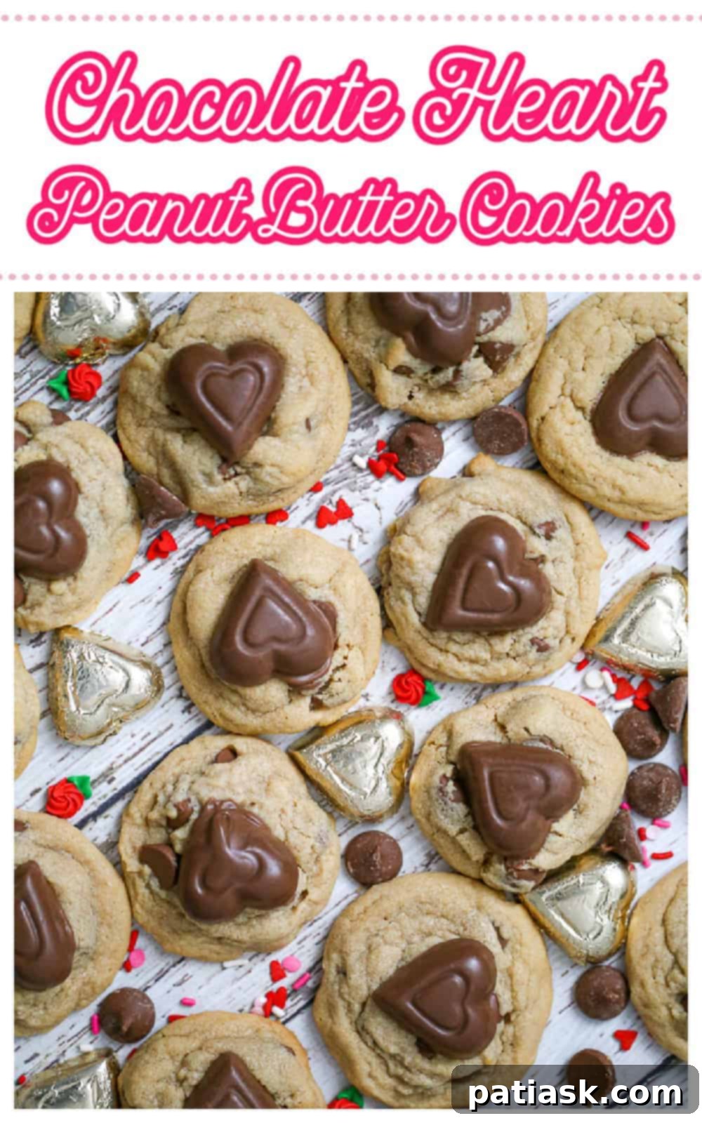 Serving Chocolate Heart Peanut Butter Cookies for a sweet treat