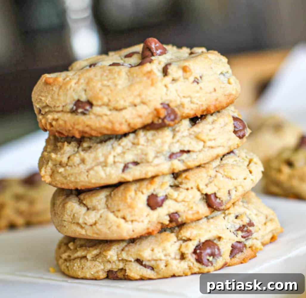 Indulgent Thick Milk Chocolate Chip Peanut Butter Cookies 2 Delicious and fudgy Milk Chocolate Chip Peanut Butter Cookies, perfect for any occasion