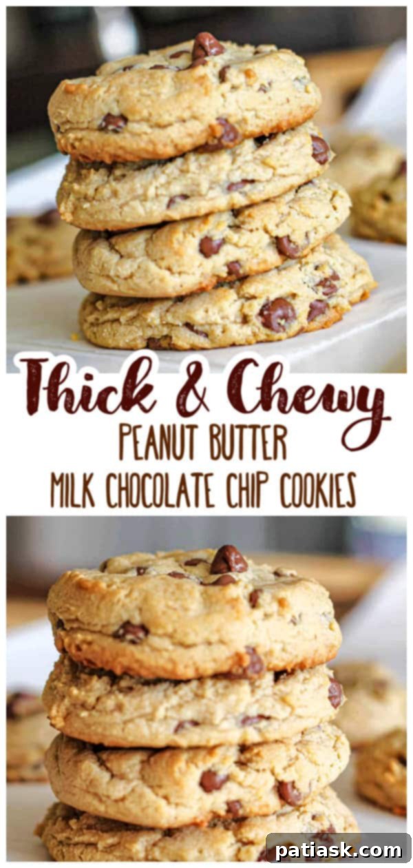 Platter of homemade Milk Chocolate Chip Peanut Butter Cookies