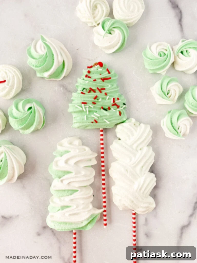 40 Festive Christmas Tree Delights 14 Festive Christmas Tree Meringue Cookie Pops
