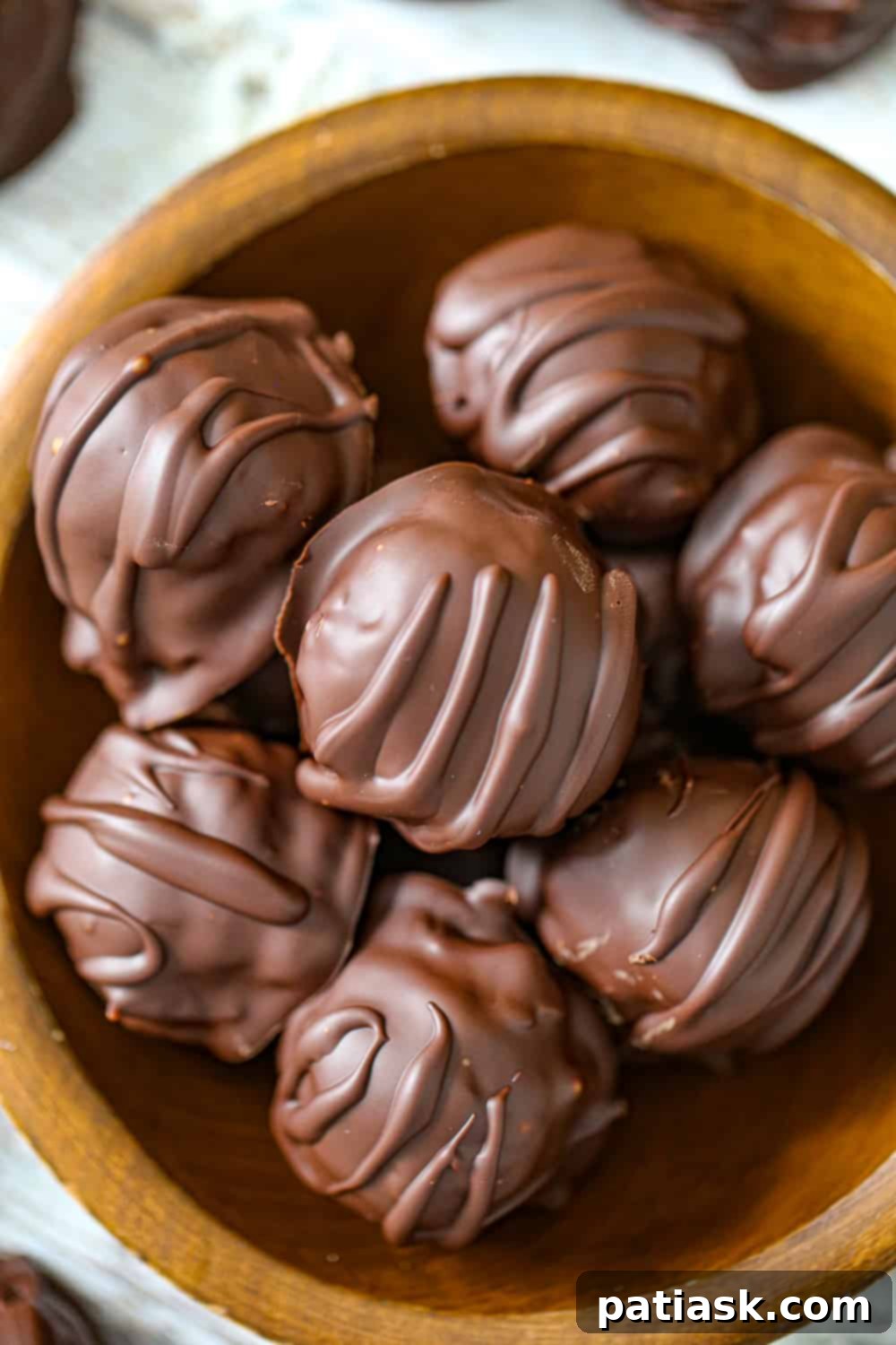 Close-up of freshly made Chocolate Coconut Truffles