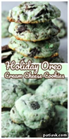 A festive platter with multiple Holiday Oreo Cream Cheese Cookies
