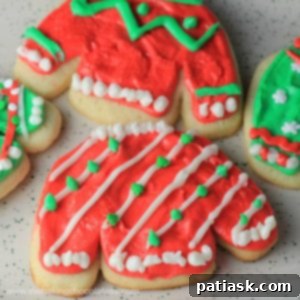 Festive & Funky Ugly Sweater Cookies 7 ‘Ugly Sweater’ Buttercream Frosted Christmas Cookies