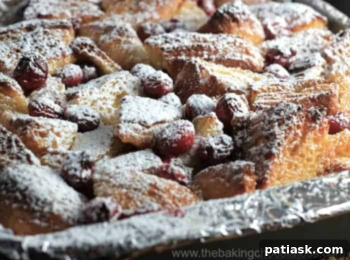 Christmas Eggnog Cranberry Bread Pudding with Vanilla Rum Sauce