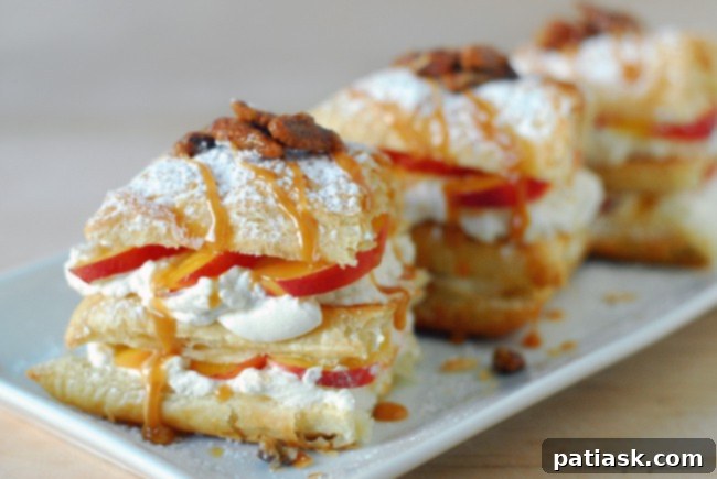 Peach Napoleon with Maple Whipped Cream - elegant and delightful pastry dessert
