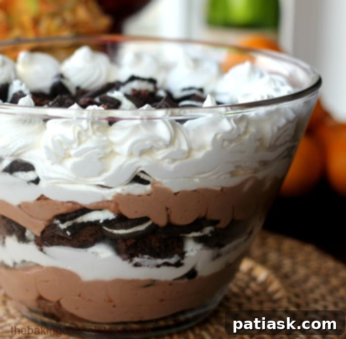 Double Stuff Oreo Brownie Chocolate Mousse Trifle - impressive and decadent dessert