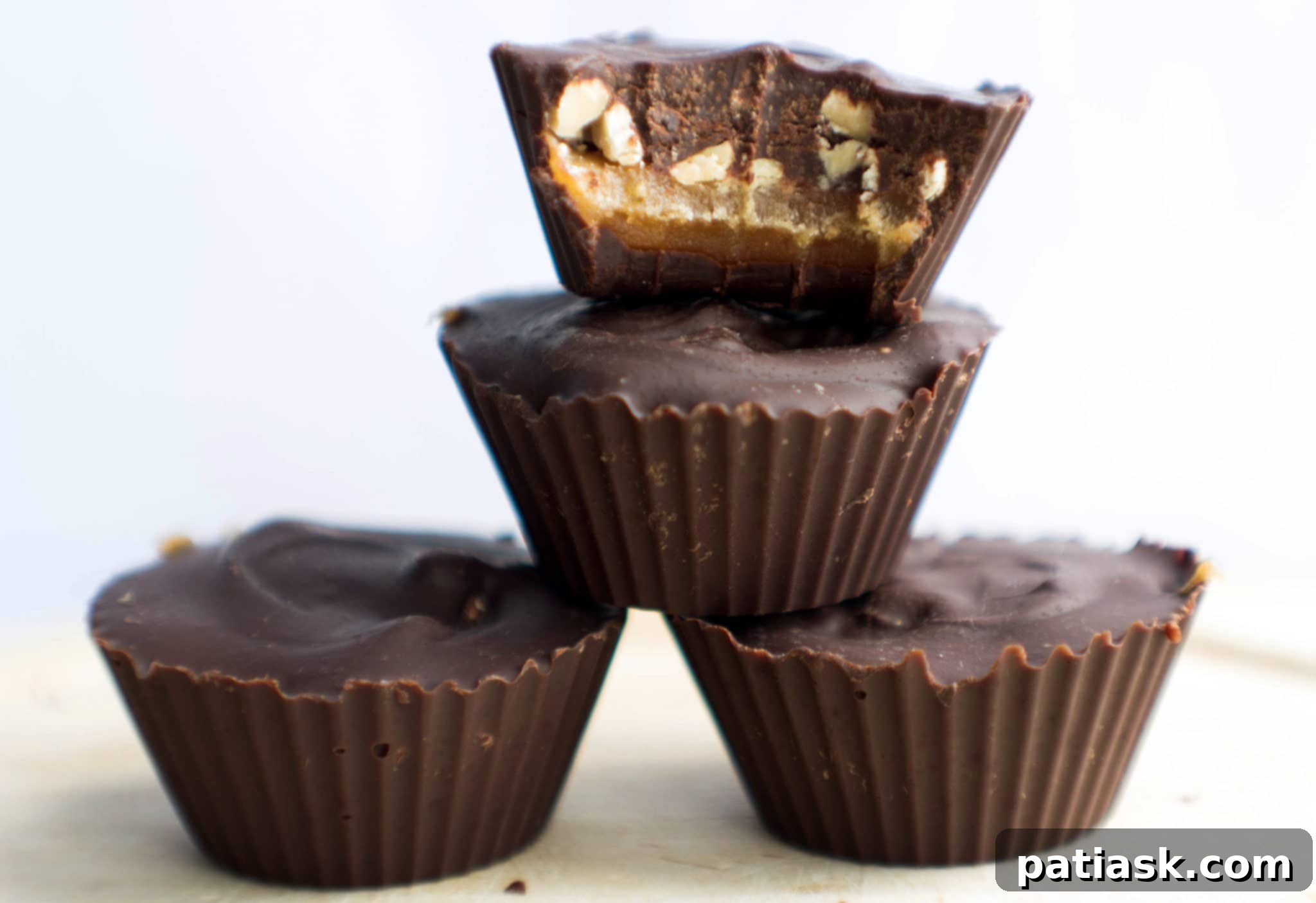 snicker-cups Delicious Homemade Snicker Cups from Erren's Kitchen, an easy and rewarding chocolate candy recipe for Valentine's Day.