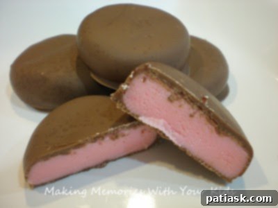 P2051490 Heavenly Milk Chocolate Covered Raspberry Creams, a perfect chocolate candy recipe for Valentine's Day.