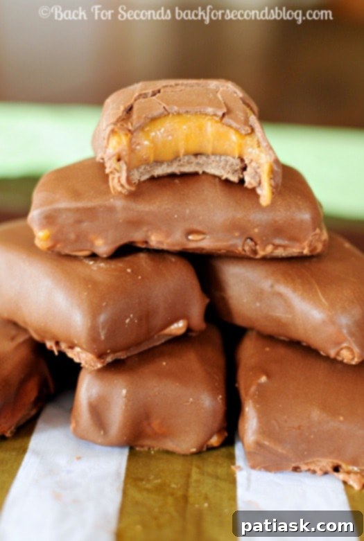 easy-homemade-milky-way-candy-bar-recipe Homemade Milky Ways from Back for Seconds, a delicious and easy copycat candy bar recipe for Valentine's.