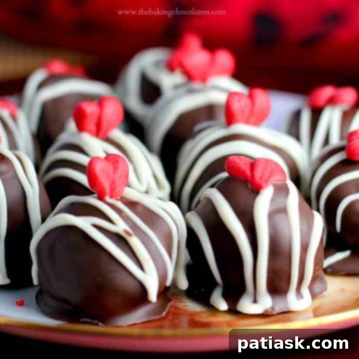 truffle22 Decadent Red Velvet Luv Truffles from The Baking ChocolaTess, ideal for a romantic Valentine's Day dessert.