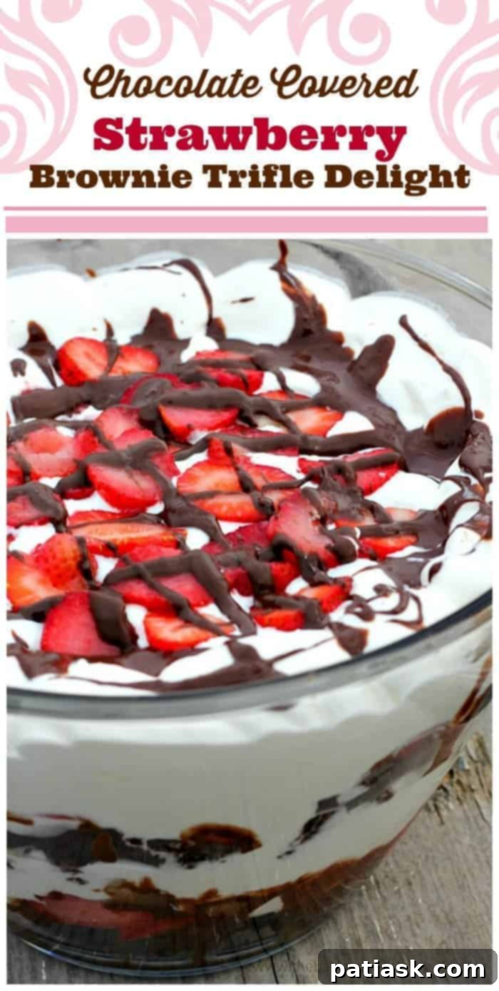 Decadent Strawberry Brownie Trifle 5 Chocolate Covered Strawberry Brownie Trifle Delight - Collage